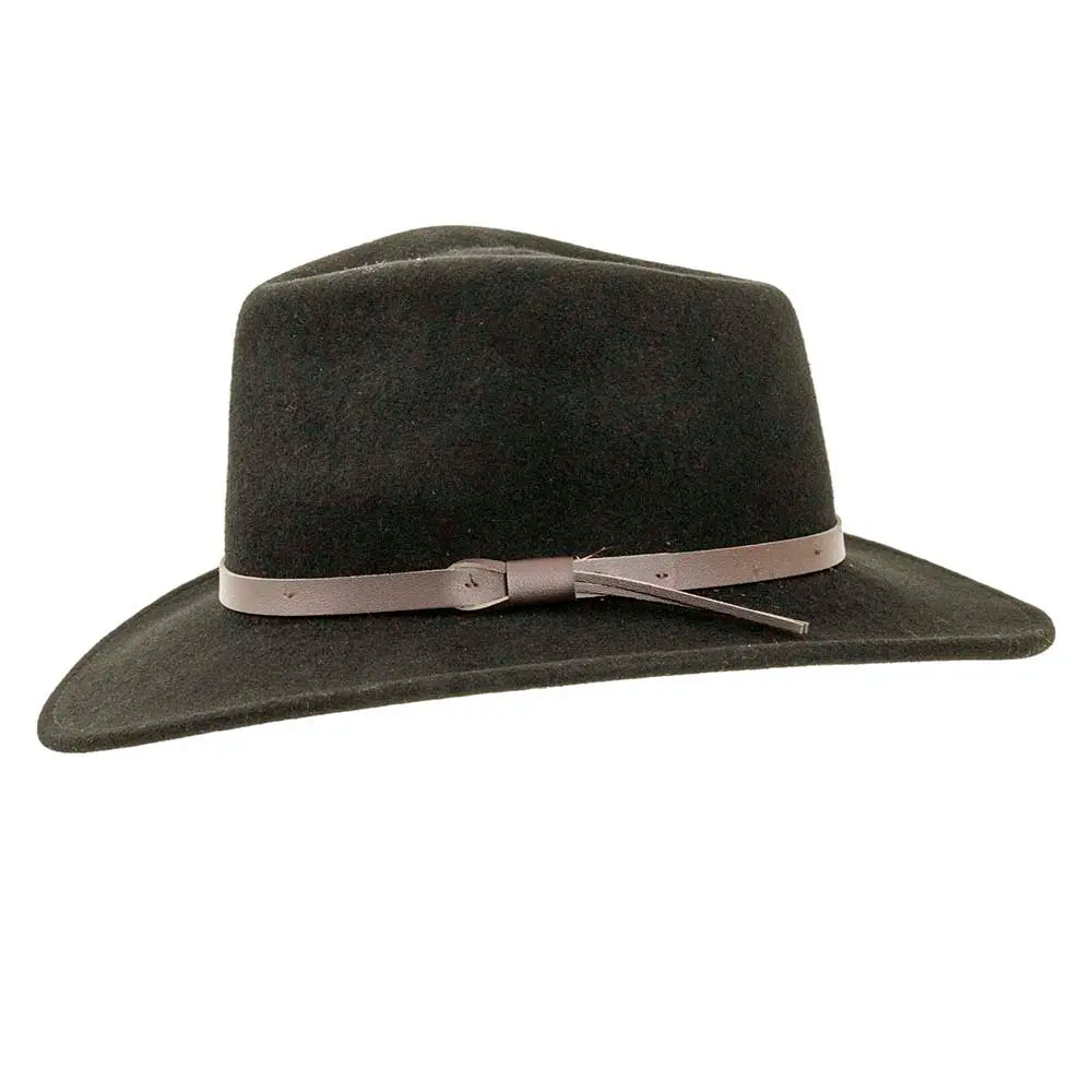 Pathfinder | Womens Black Wool Felt Outback Hat