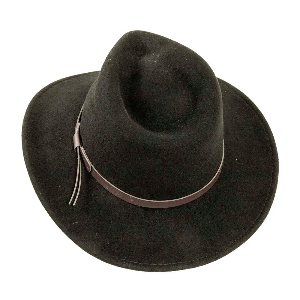 Pathfinder | Womens Black Wool Felt Outback Hat