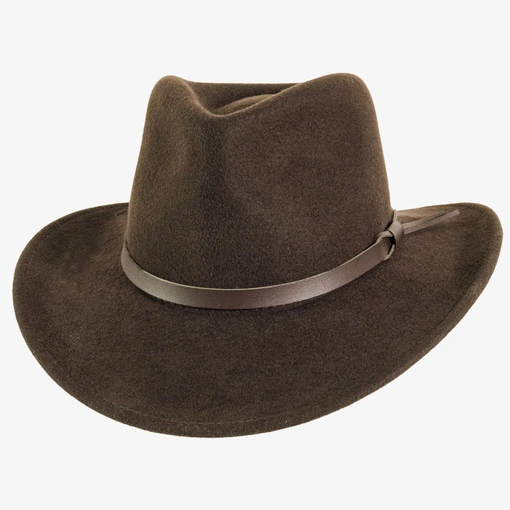 Pathfinder | Mens Chocolate Brown Wool Felt Outback Hat