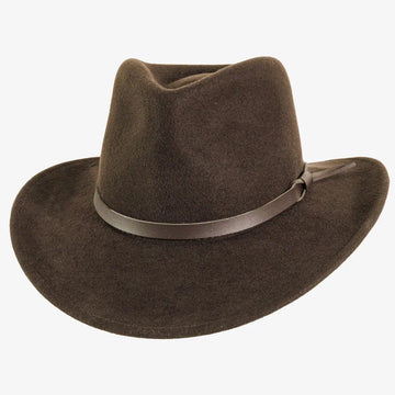 Pathfinder | Mens Chocolate Brown Wool Felt Outback Hat