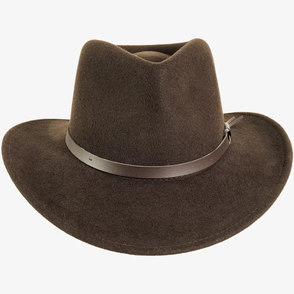 Pathfinder | Mens Chocolate Brown Wool Felt Outback Hat