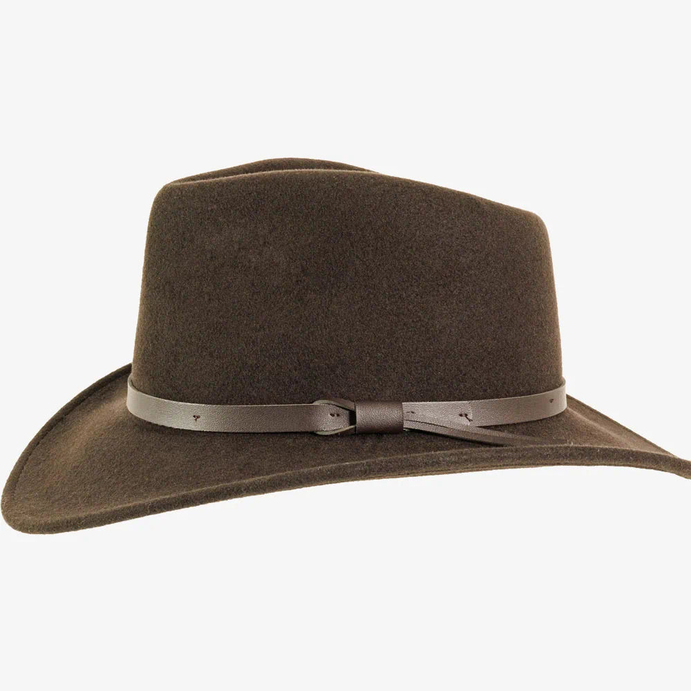 Pathfinder | Mens Chocolate Brown Wool Felt Outback Hat