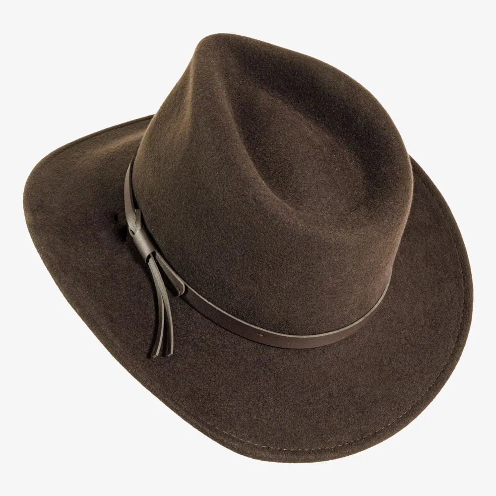 Pathfinder | Mens Chocolate Brown Wool Felt Outback Hat