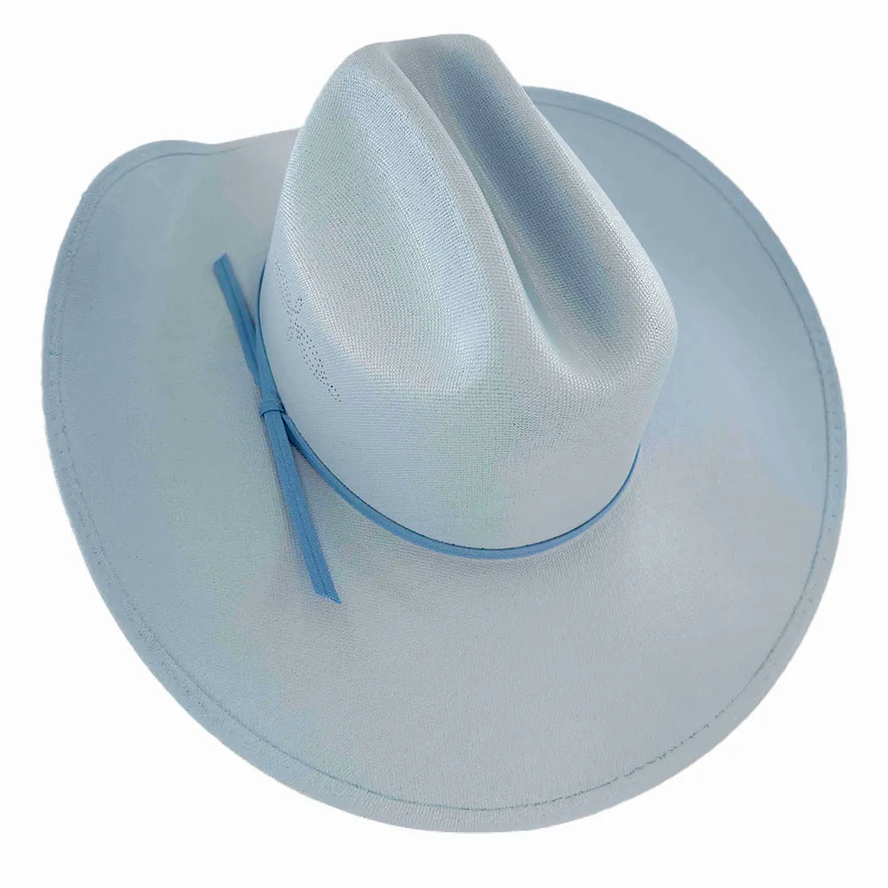 Pioneer | Mens Baby Blue Canvas Cotton Western Cowboy Hat