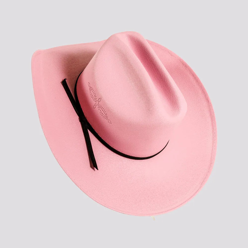 Pioneer | Mens Pink Canvas Cotton Western Cowboy Hat