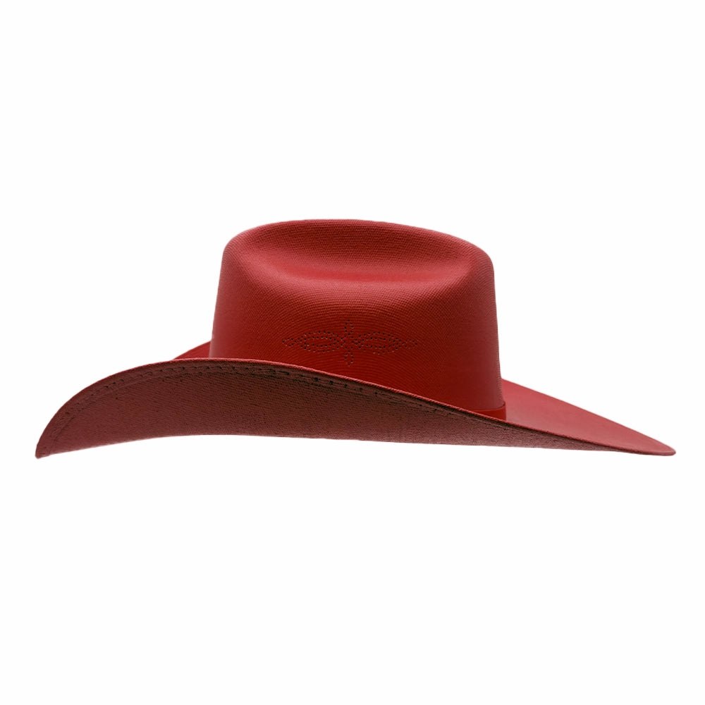Pioneer | Womens Red Canvas Cotton Western Cowgirl Hat