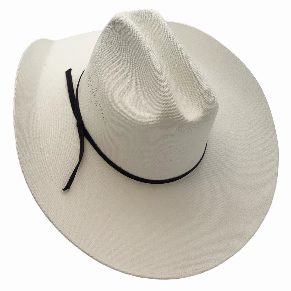 Pioneer | Mens White Canvas Cotton Western Cowboy Hat