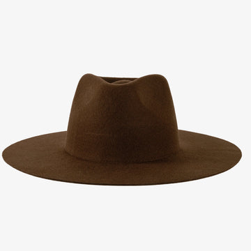 Rancher | Mens Brown Wide Brim Felt Fedora Hat