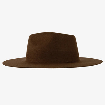 Rancher | Mens Brown Wide Brim Felt Fedora Hat