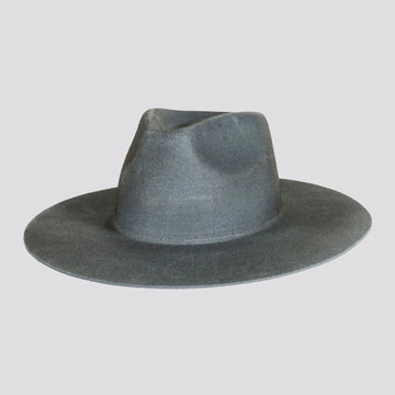 Rancher | Mens Dirty Blue Wide Brim Felt Fedora Hat