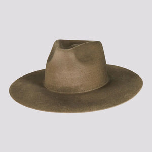 Rancher | Mens Dirty Mushroom Wide Brim Felt Fedora Hat