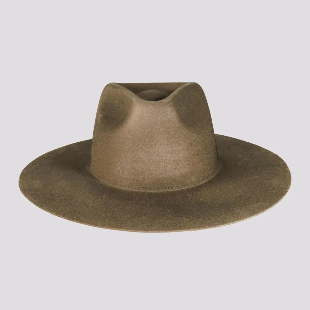 Rancher | Mens Dirty Mushroom Wide Brim Felt Fedora Hat