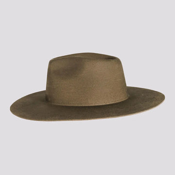 Rancher | Mens Dirty Mushroom Wide Brim Felt Fedora Hat