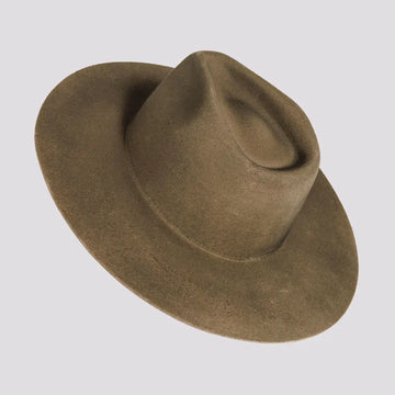 Rancher | Mens Dirty Mushroom Wide Brim Felt Fedora Hat
