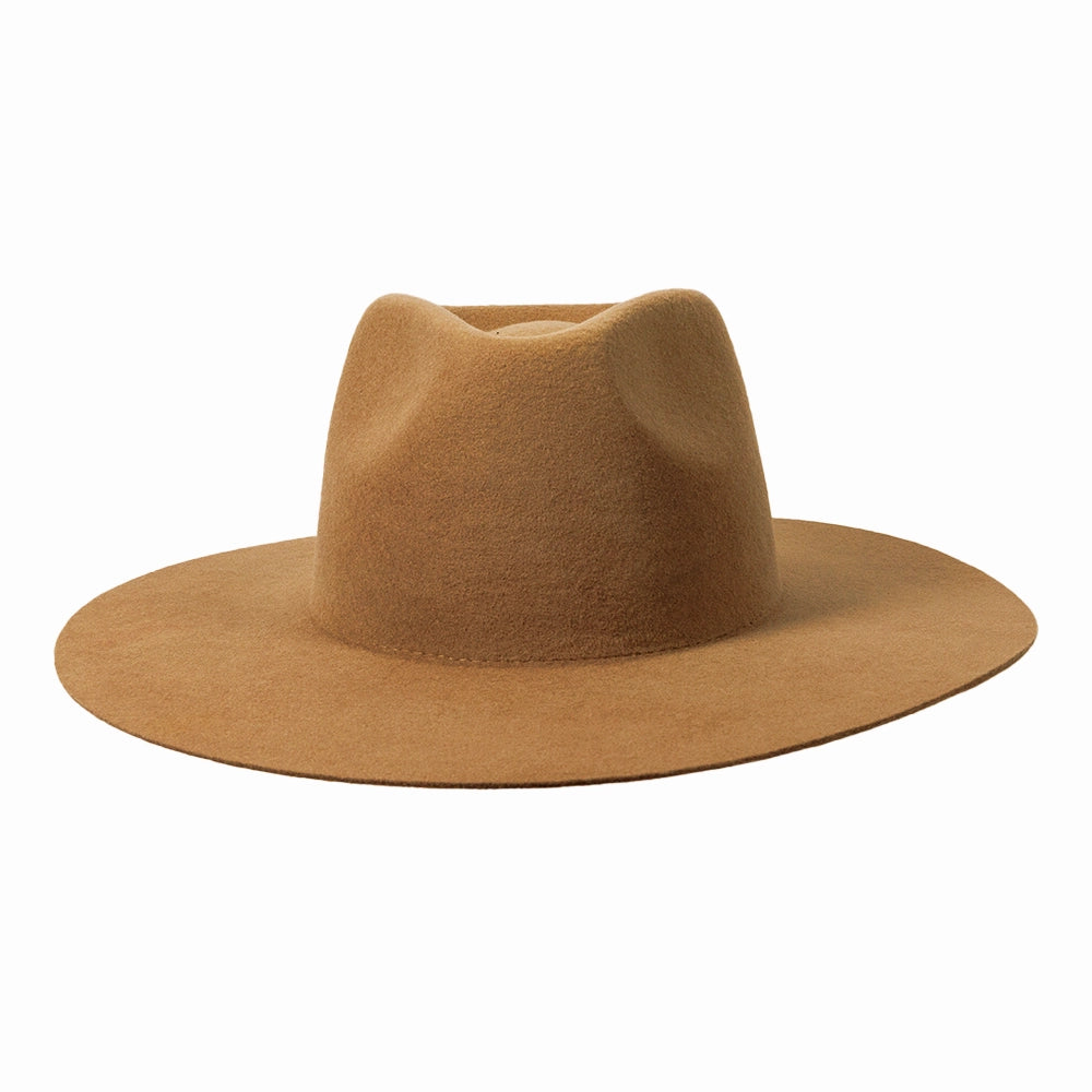 Rancher | Mens Fawn Wide Brim Felt Fedora Hat