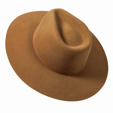 Rancher | Mens Fawn Wide Brim Felt Fedora Hat