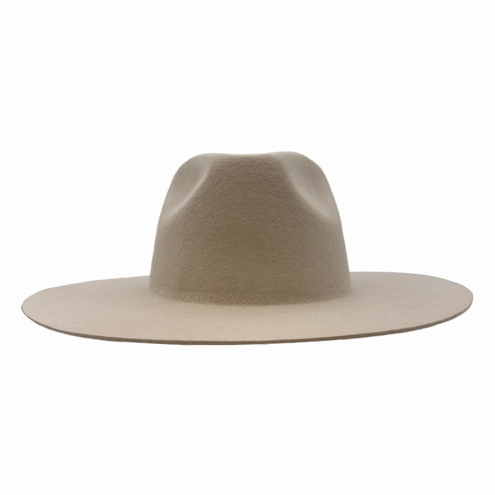 Rancher | Mens Sand Wide Brim Felt Fedora Hat
