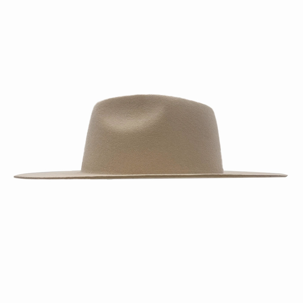 Rancher | Mens Sand Wide Brim Felt Fedora Hat