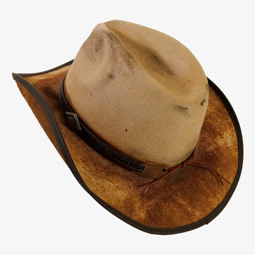 Reckless | Mens Oatmeal Genuine Leather and Wool Felt Western Cowboy Hat