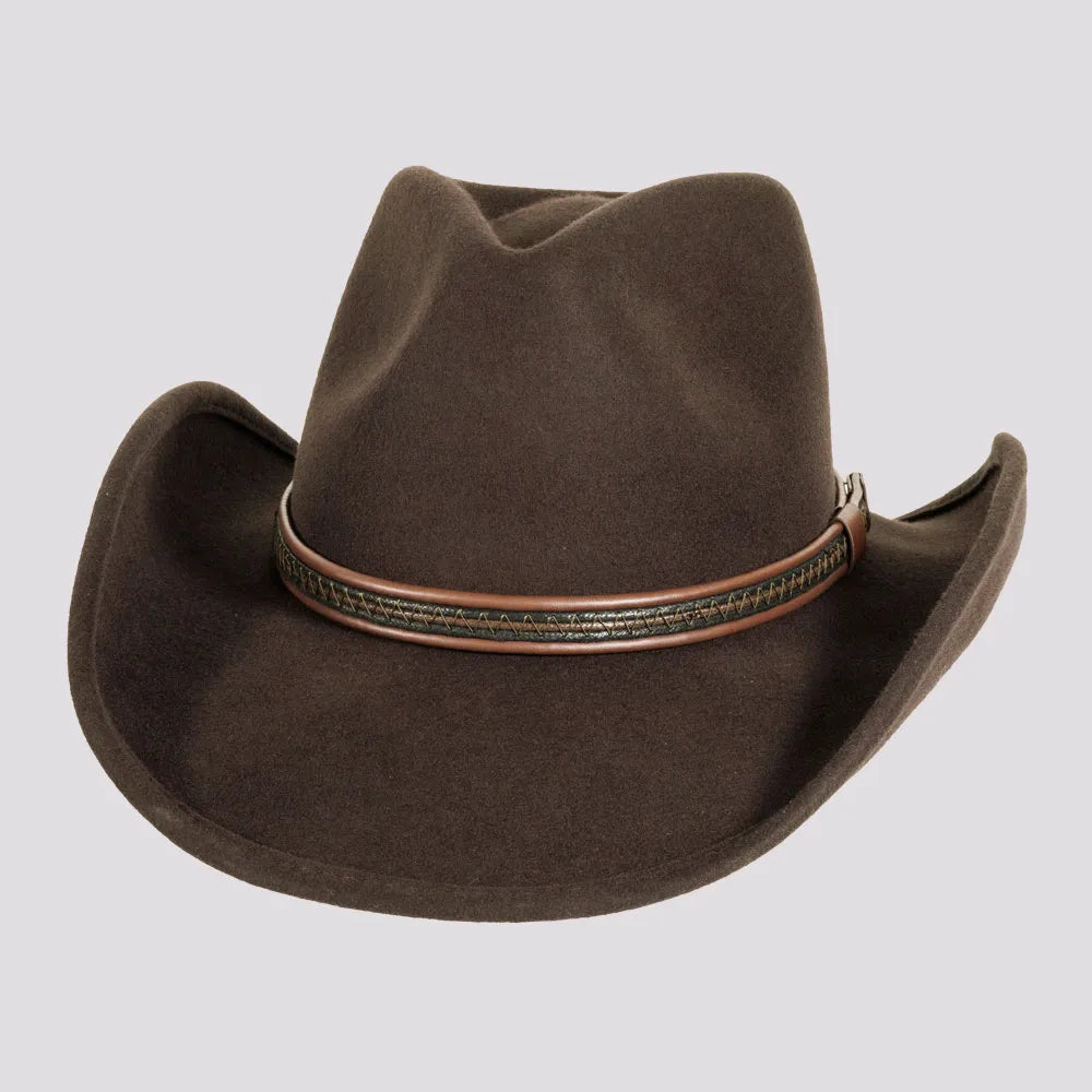 Showdown | Womens Brown Wool Felt Crushable Western Outback Cowgirl Hat