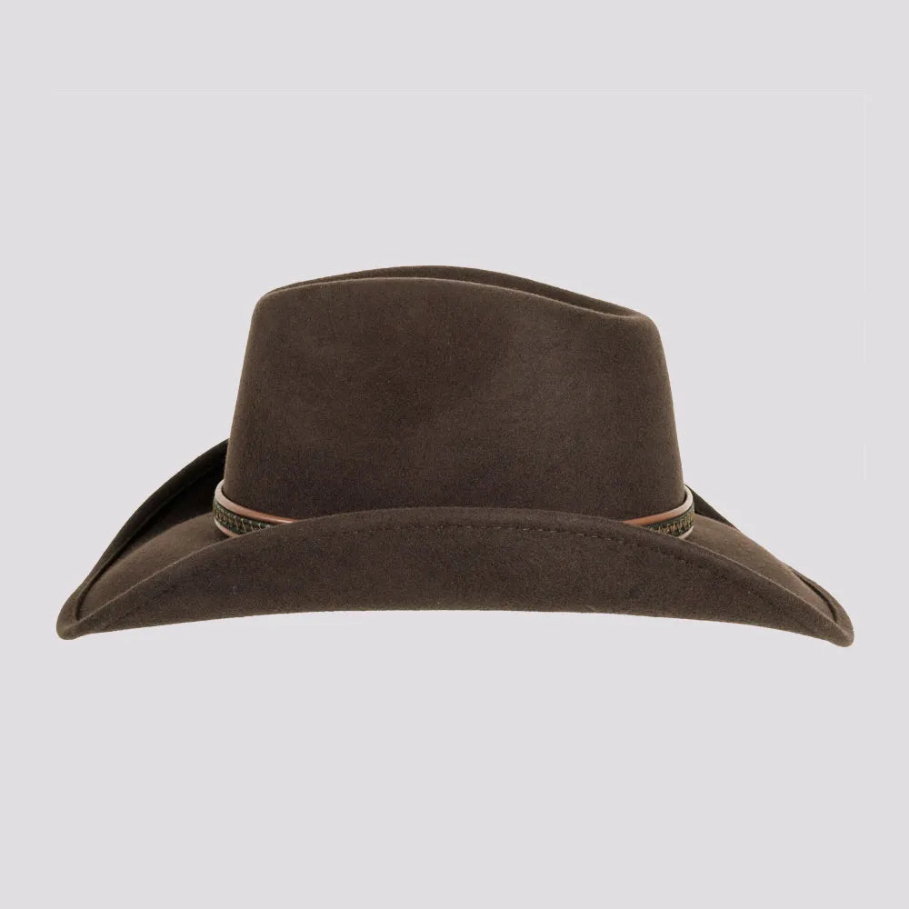 Showdown | Womens Brown Wool Felt Crushable Western Outback Cowgirl Hat