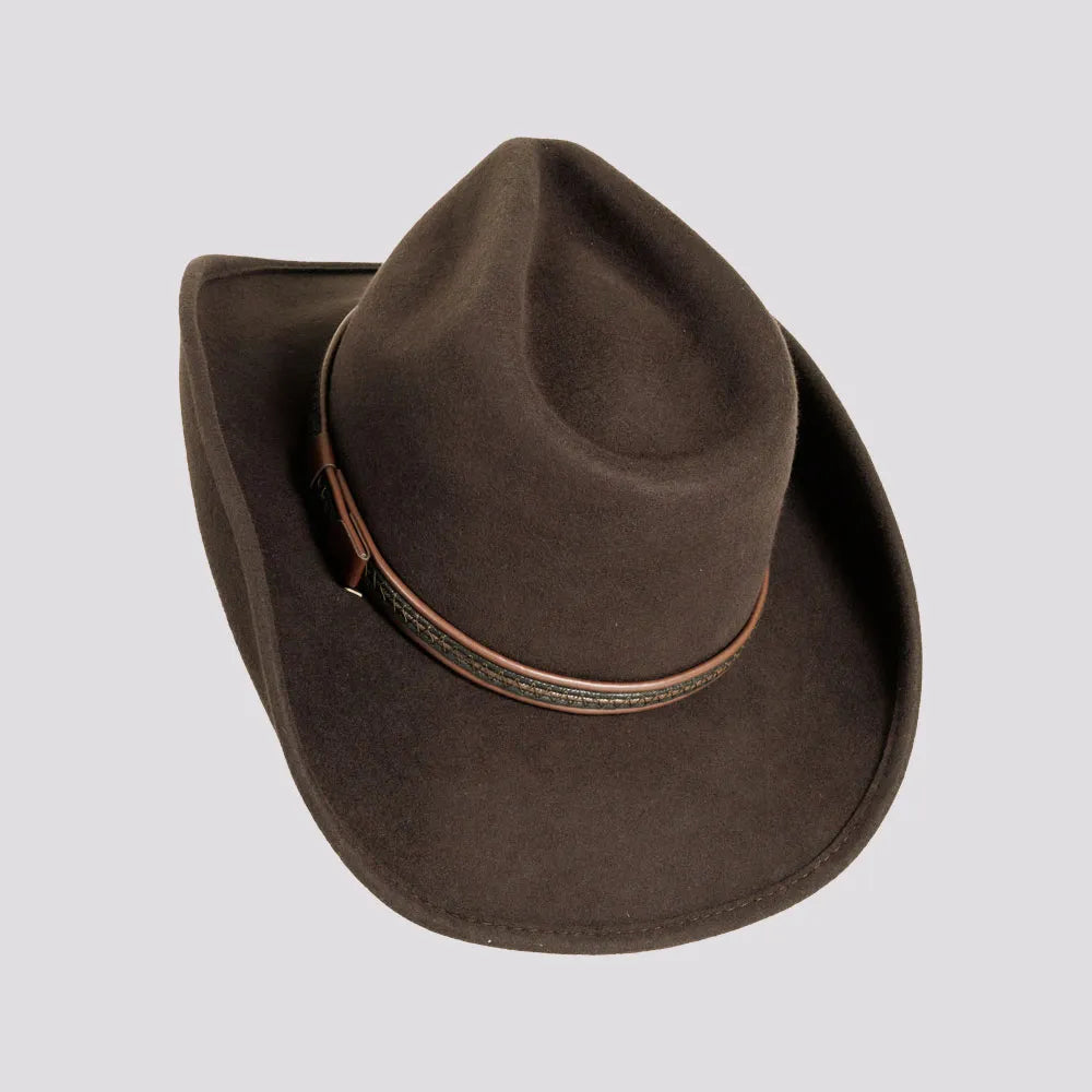 Showdown | Womens Brown Wool Felt Crushable Western Outback Cowgirl Hat