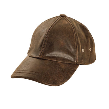Brown leather cap on a white background