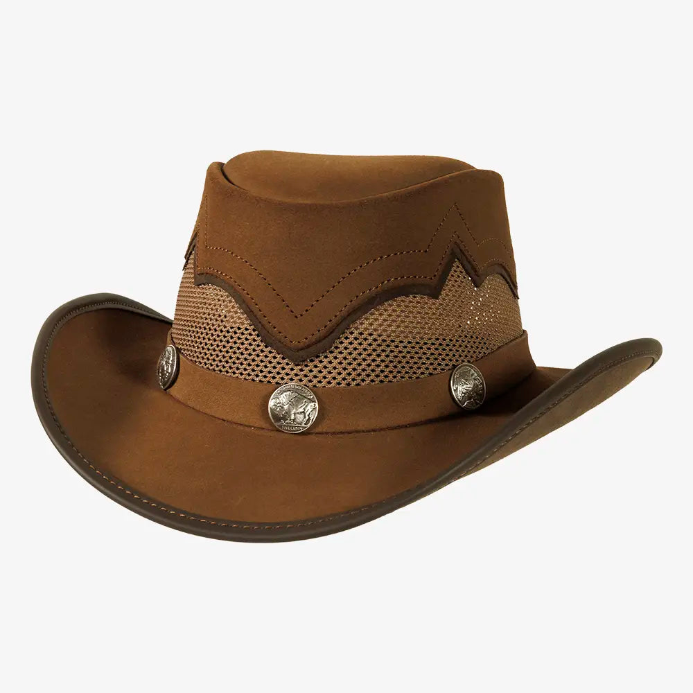 Sierra | Womens Mocha & Espresso Leather Cowgirl Hat