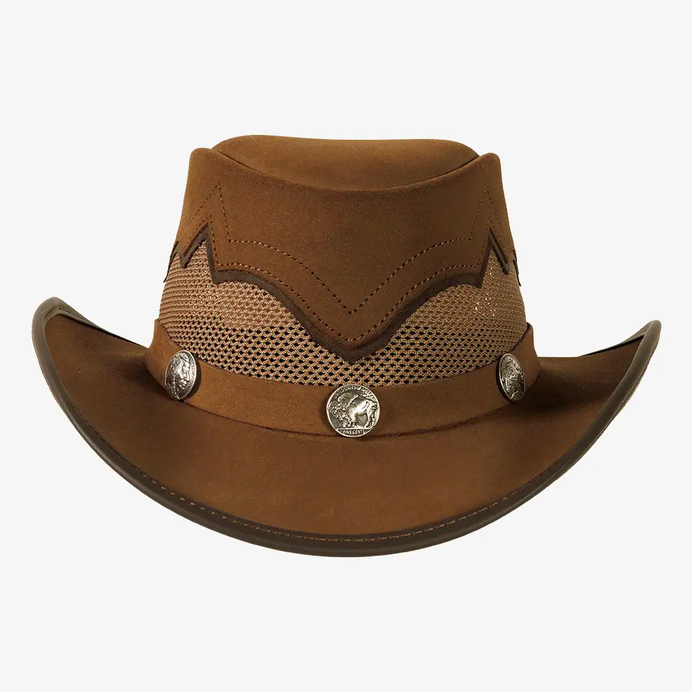 Sierra | Womens Mocha & Espresso Leather Cowgirl Hat