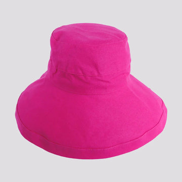 Sunny | Womens Fuchsia Cotton Wide Brim Sun Bucket Hat
