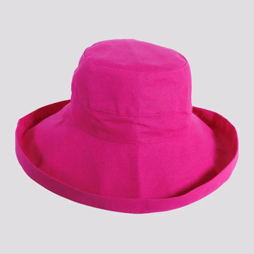Sunny | Womens Fuchsia Cotton Wide Brim Sun Bucket Hat