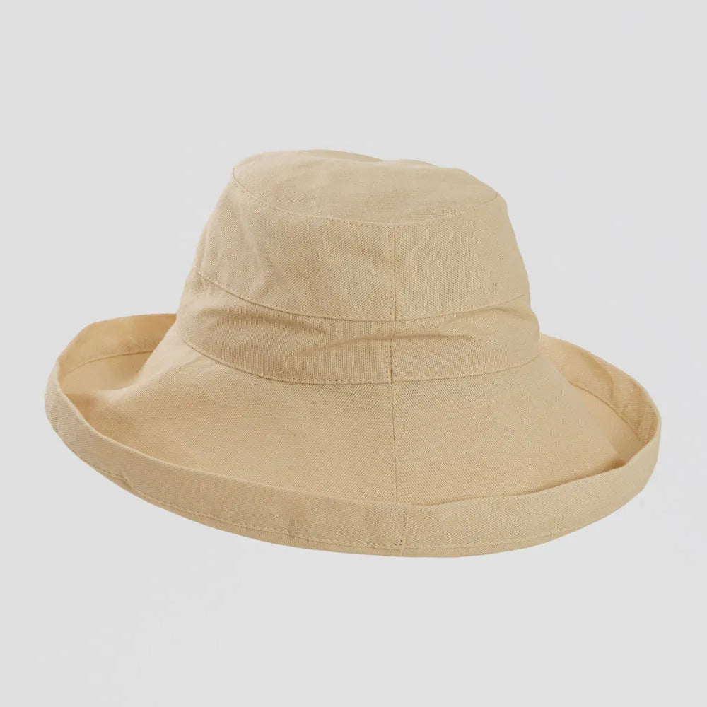 Sunny | Womens Natural Cotton Wide Brim Sun Bucket Hat