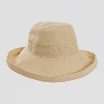 Sunny | Womens Natural Cotton Wide Brim Sun Bucket Hat