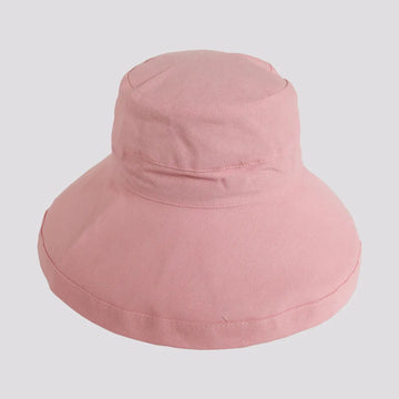 Sunny | Womens Pink Cotton Wide Brim Sun Bucket Hat