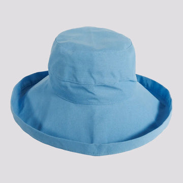 Sunny | Womens Sky Cotton Wide Brim Sun Bucket Hat