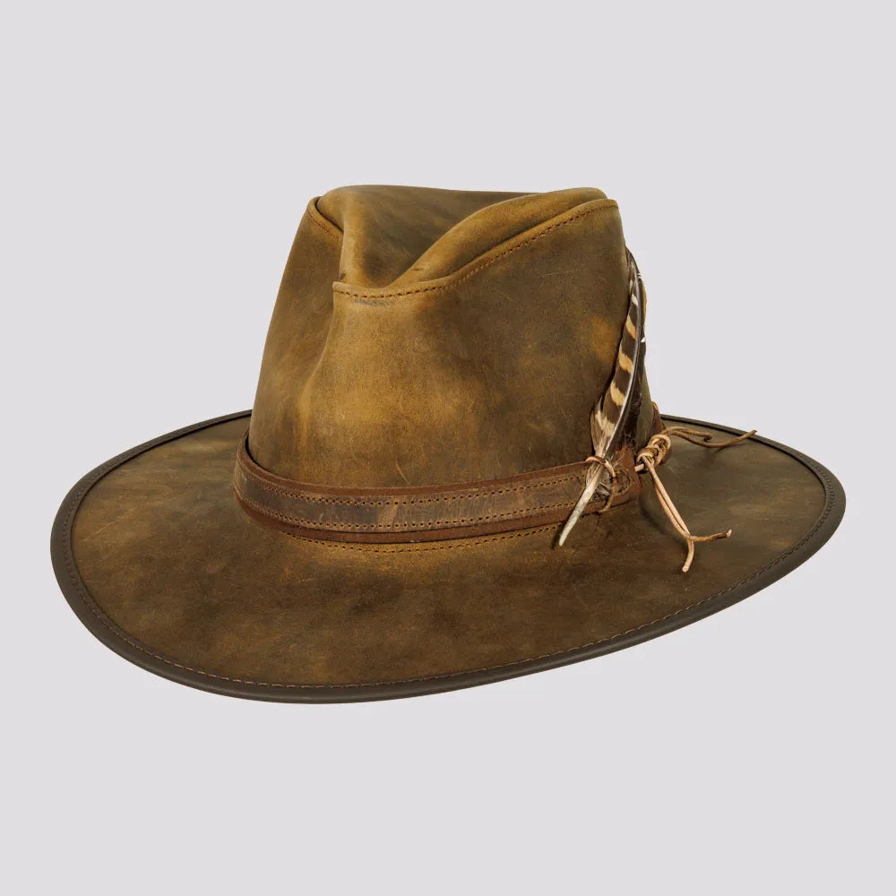 Tate | Mens Burnt Honey Genuine Leather Cowboy Hat