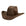 A brown cowboy hat with a textured felt-like finish and a decorative band around the crown, shown on a plain white background.