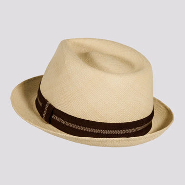 Trinidad | Mens Natural Genuine Panama Stingy Brim Fedora Hat