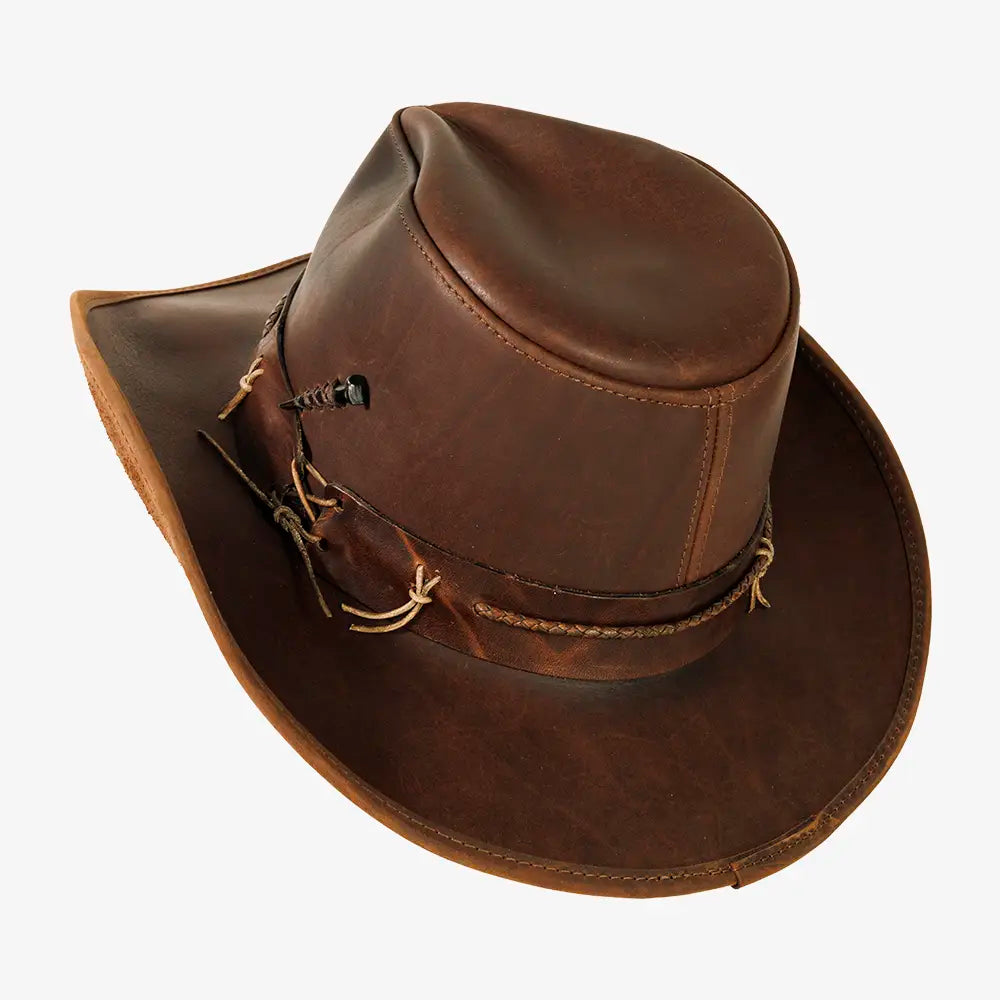 Trouble | Mens Chestnut Genuine Leather Western Cowboy Hat