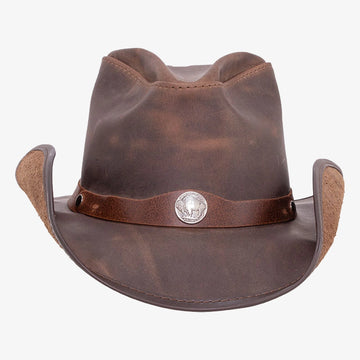 Western | Womens Chocolate Leather Cowgirl Hat