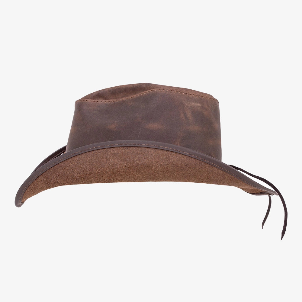 Western | Womens Chocolate Leather Cowgirl Hat