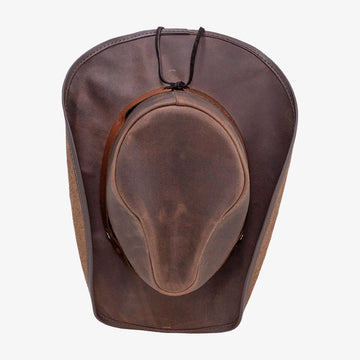 Western | Mens Chocolate Leather Cowboy Hat