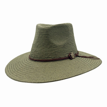 Zanzibar | Womens Olive Straw Panama Safari Sun Hat