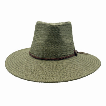 Zanzibar | Womens Olive Straw Panama Safari Sun Hat