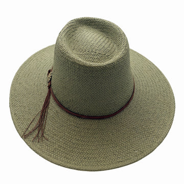 Zanzibar | Womens Olive Straw Panama Safari Sun Hat