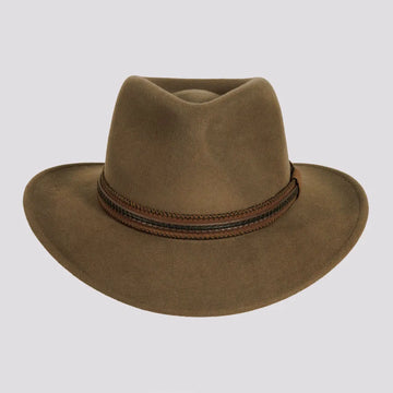 Zion | Womens Khaki Crushable Wool Felt Outback Hat
