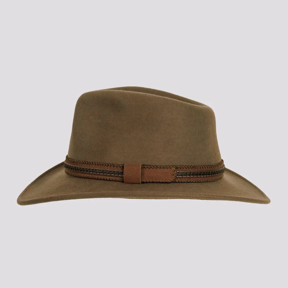 Zion | Womens Khaki Crushable Wool Felt Outback Hat