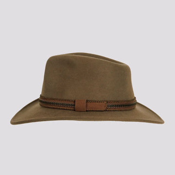 Zion | Womens Khaki Crushable Wool Felt Outback Hat