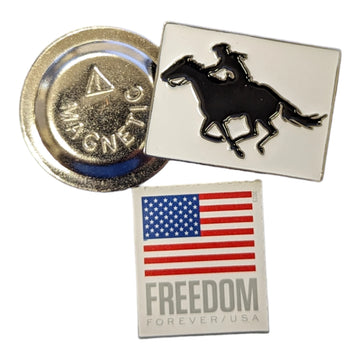 Riding Cowgirl Magnetic Hat Pin Size Preference