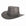 Gray leather hat with braided band on a white background